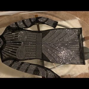 Black Bedazzled Party Dress